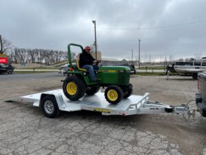 Aluma 8214HS 80 in x 172.5 in ATV and UTV Trailer 7,000 LB GVWR – manufacturer media image 1