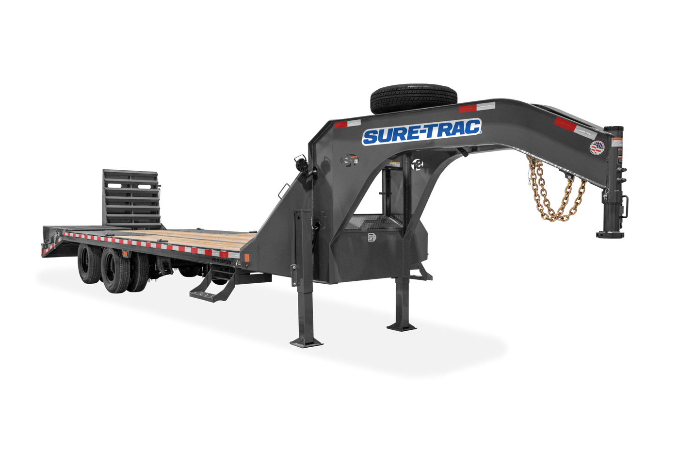 Sure-Trac Pro Deckover 8.5 ft x 25 ft-40 ft Deckover Trailer 32,000 LB GVWR – manufacturer media image 1
