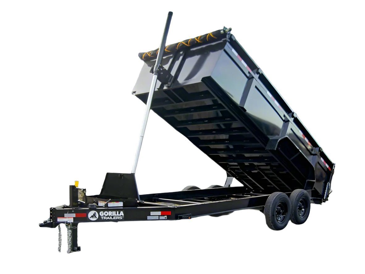 7 by 16 telescopic I-beam dump trailer, 3 ft sides