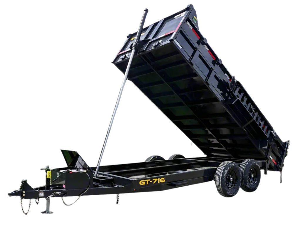 7 by 16 telescopic hydraulic dump trailer, 2 ft sides
