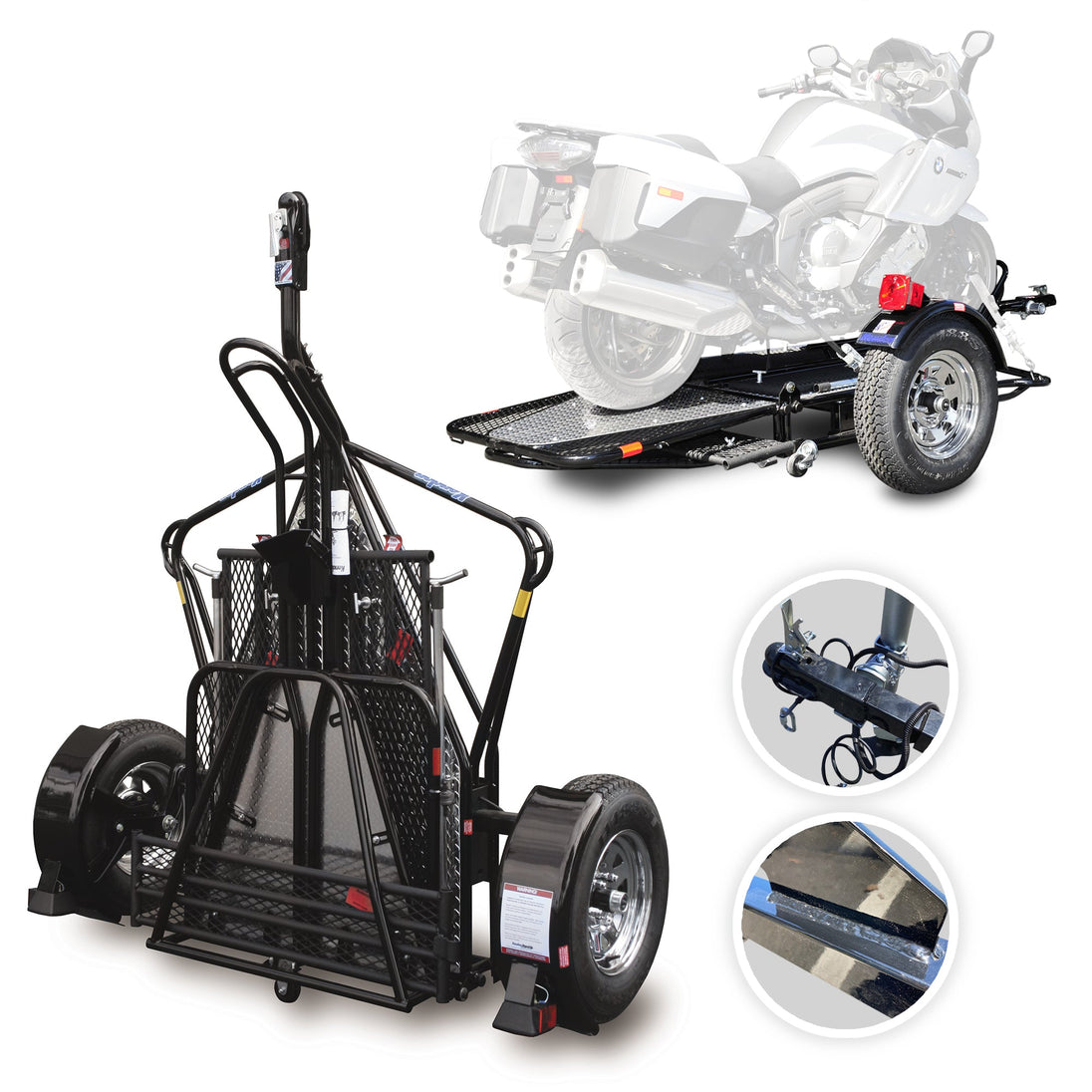 Kendon GO! Single / GO! Dual Ride-Up BB107RU-GO (single) Motorcycle Trailer 2,000 LB GVWR – manufacturer media image 1