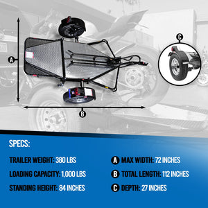 Kendon GO! Single / GO! Dual Ride-Up BB107RU-GO (single) Motorcycle Trailer 2,000 LB GVWR – manufacturer media image 2