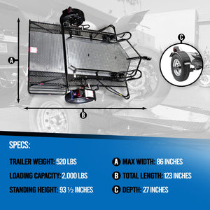 Kendon GO! Single / GO! Dual Ride-Up BB207RU-GO (dual) Motorcycle Trailer 2,000 LB GVWR – manufacturer media image 2