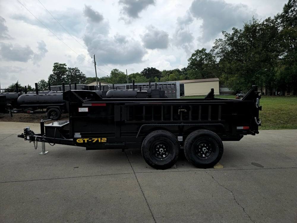 7' × 12' Hydraulic Dump Trailer — 2 ft Sides, Dual 6,000 lb Axles, 12,000 lb GVWR