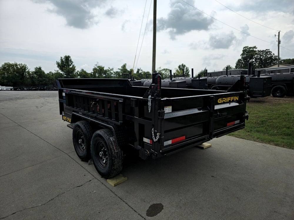 7' × 12' Hydraulic Dump Trailer — 2 ft Sides, Dual 6,000 lb Axles, 12,000 lb GVWR