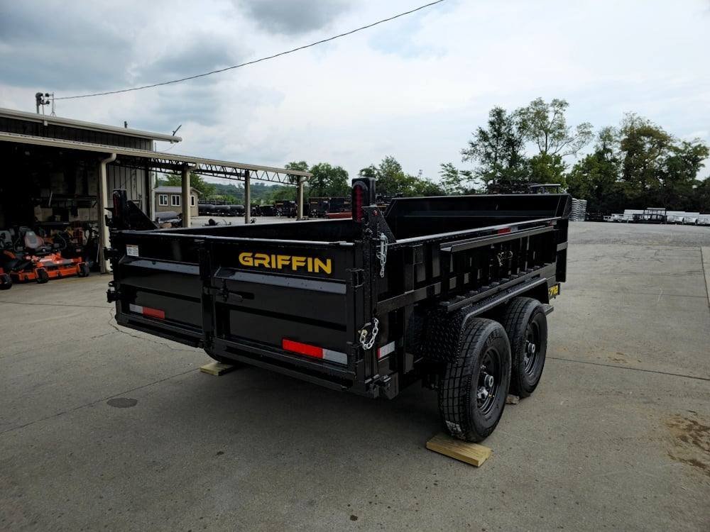 7' × 12' Hydraulic Dump Trailer — 2 ft Sides, Dual 6,000 lb Axles, 12,000 lb GVWR