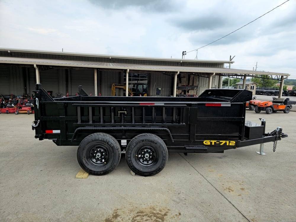 7' × 12' Hydraulic Dump Trailer — 2 ft Sides, Dual 6,000 lb Axles, 12,000 lb GVWR