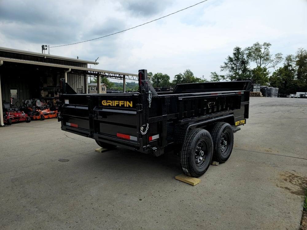7' × 12' Hydraulic Dump Trailer — 2 ft Sides, Dual 6,000 lb Axles, 12,000 lb GVWR