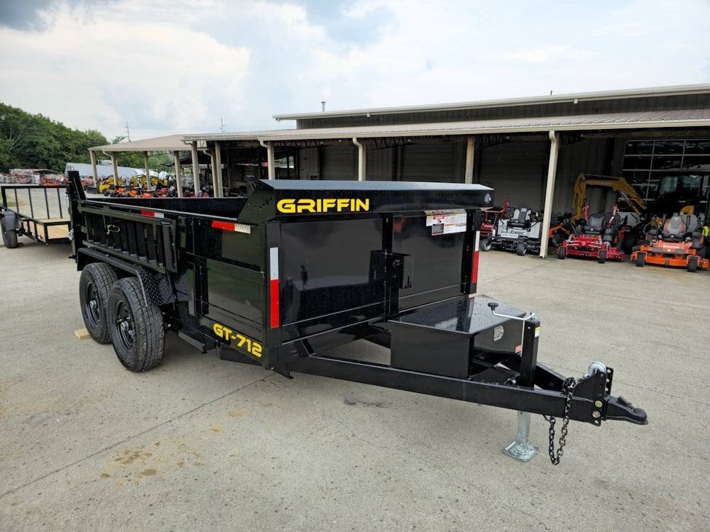 7' × 12' Hydraulic Dump Trailer — 2 ft Sides, Dual 6,000 lb Axles, 12,000 lb GVWR