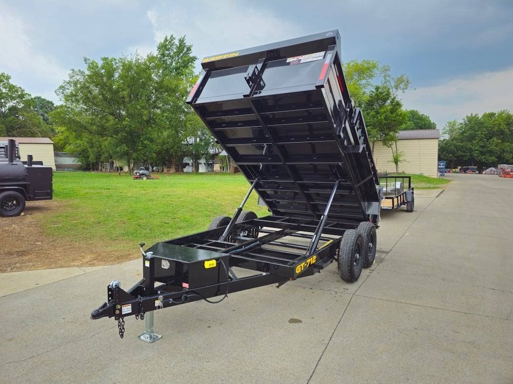 7' × 12' Hydraulic Dump Trailer — 2 ft Sides, Dual 6,000 lb Axles, 12,000 lb GVWR