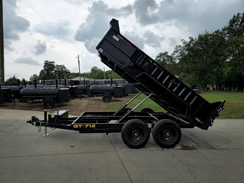 7' × 12' Hydraulic Dump Trailer — 2 ft Sides, Dual 6,000 lb Axles, 12,000 lb GVWR