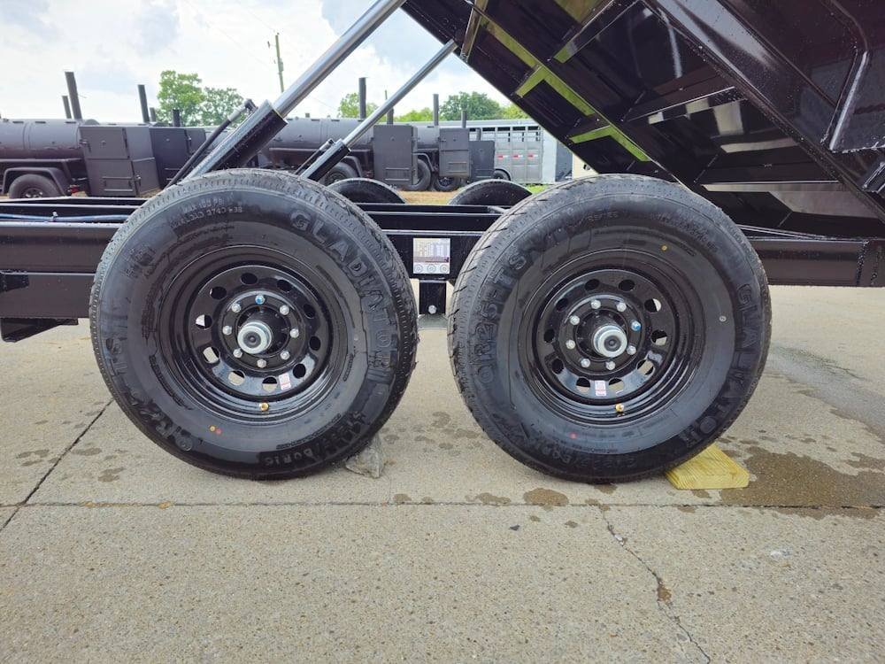 7' × 12' Hydraulic Dump Trailer — 2 ft Sides, Dual 6,000 lb Axles, 12,000 lb GVWR
