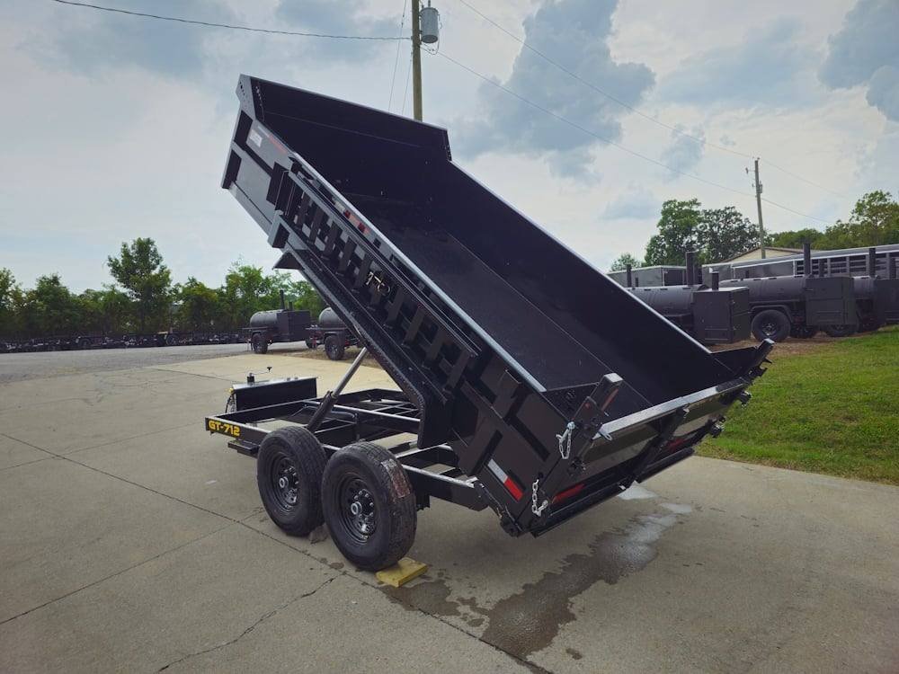 7' × 12' Hydraulic Dump Trailer — 2 ft Sides, Dual 6,000 lb Axles, 12,000 lb GVWR