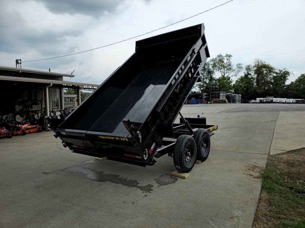 7' × 12' Hydraulic Dump Trailer — 2 ft Sides, Dual 6,000 lb Axles, 12,000 lb GVWR