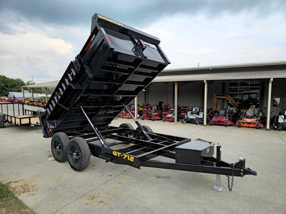7' × 12' Hydraulic Dump Trailer — 2 ft Sides, Dual 6,000 lb Axles, 12,000 lb GVWR