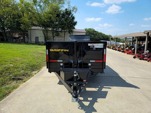 7' × 14' Telescopic Dump Trailer — 2 ft Sides, Dual 7,000 lb Axles, 14,000 lb GVWR