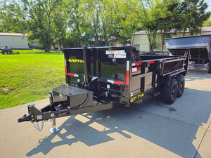 7' × 14' Telescopic Dump Trailer — 2 ft Sides, Dual 7,000 lb Axles, 14,000 lb GVWR