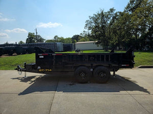 7' × 14' Telescopic Dump Trailer — 2 ft Sides, Dual 7,000 lb Axles, 14,000 lb GVWR
