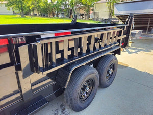 7' × 14' Telescopic Dump Trailer — 2 ft Sides, Dual 7,000 lb Axles, 14,000 lb GVWR