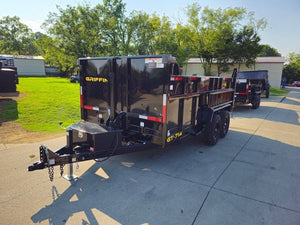 7' × 14' Telescopic Dump Trailer — 3 ft Sides, Dual 7,000 lb Axles, 14,000 lb GVWR
