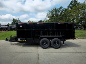 7' × 14' Telescopic Dump Trailer — 4 ft Sides, Dual 7,000 lb Axles, 14,000 lb GVWR