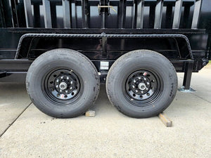7' × 14' Telescopic Dump Trailer — 4 ft Sides, Dual 7,000 lb Axles, 14,000 lb GVWR
