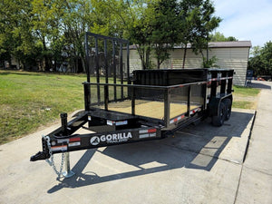 7' × 16' I-Beam Hybrid Hydraulic Dump Trailer — 3 ft Sides, Dual 6,000 lb Axles, 12,000 lb GVWR