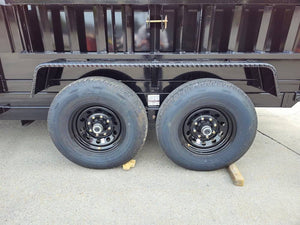 7' × 14' Hydraulic Dump Trailer — 4 ft Sides, Dual 7,000 lb Axles, 14,000 lb GVWR