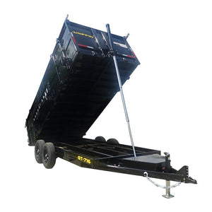 7 by 16 telescopic dump trailer, 4 ft sides, 14K GVWR