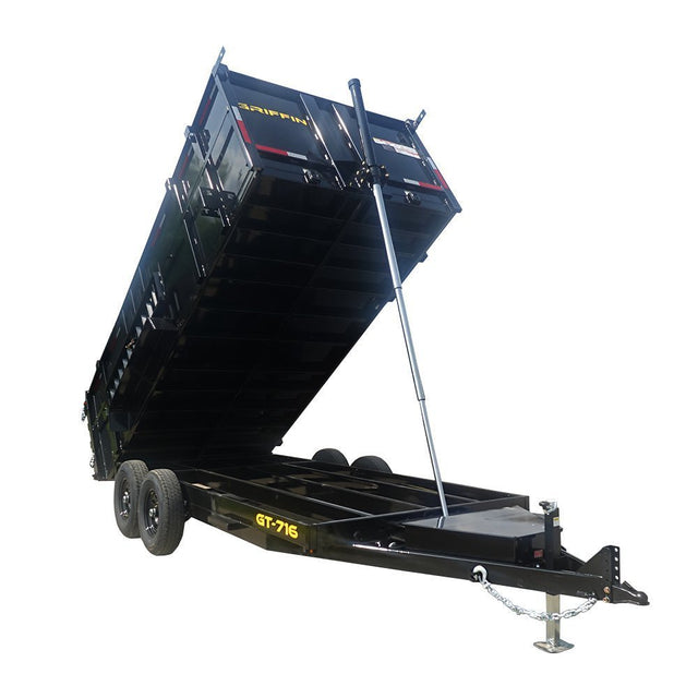7 by 16 telescopic dump trailer, 4 ft sides, 14K GVWR