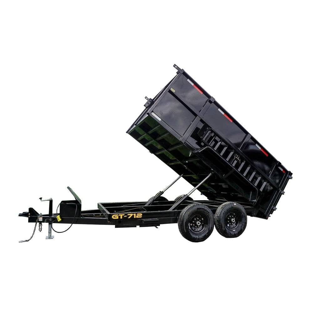 7 by 12 hydraulic dump trailer with 4 ft sides, 14K GVWR