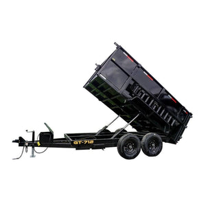 7 by 12 hydraulic dump trailer with 4 ft sides, 14K GVWR