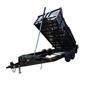 7 by 14 telescopic dump trailer with 2 ft sides, 14K GVWR