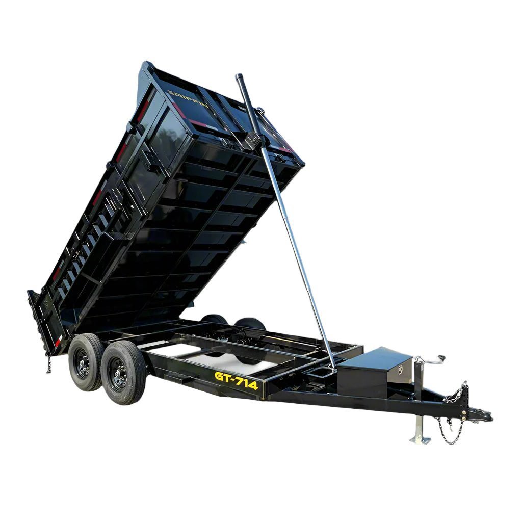 7 by 14 telescopic dump trailer with 3 ft sides, 14K GVWR