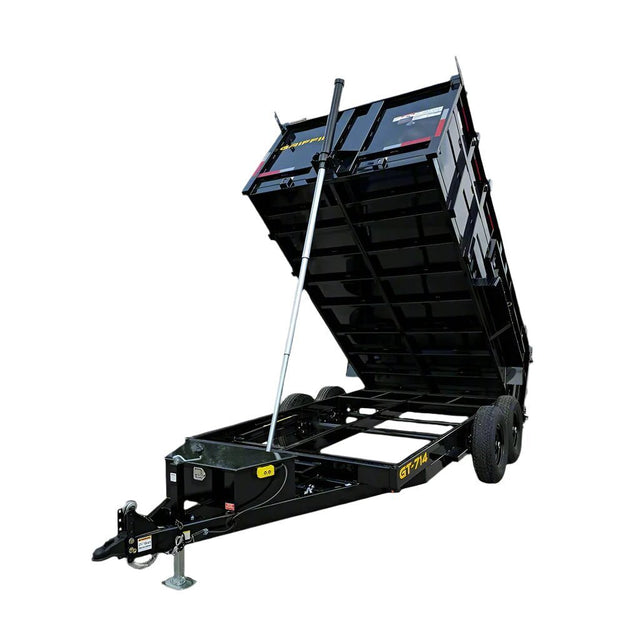 7 by 14 telescopic dump trailer with 4 ft sides, 14K GVWR