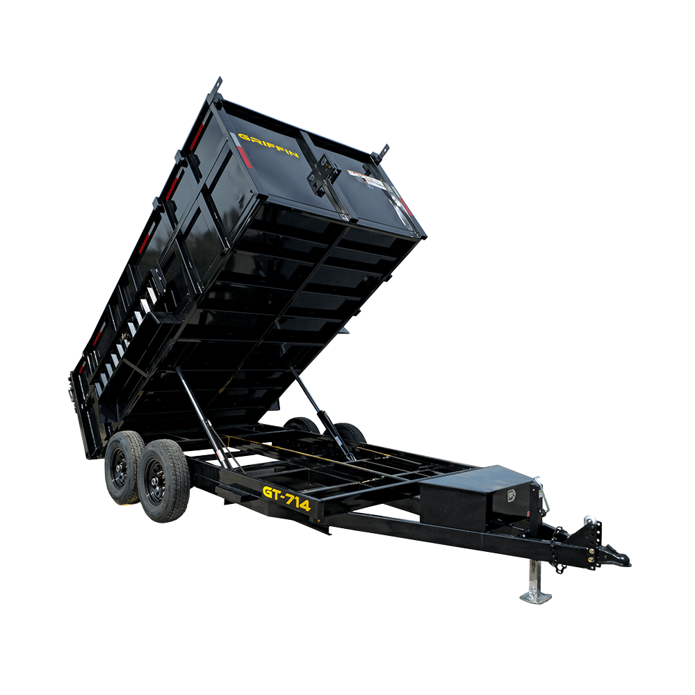 7 by 14 hydraulic dump trailer with 4 ft sides, 14K GVWR