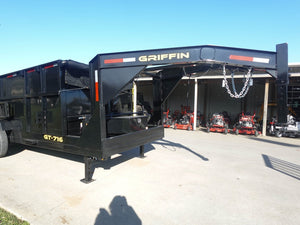 7' × 16' Gooseneck Telescopic I-Beam Dump Trailer — 4 ft Sides, Dual 7,000 lb Axles, 14,000 lb GVWR