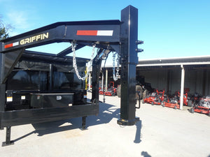 7' × 16' Gooseneck Telescopic I-Beam Dump Trailer — 4 ft Sides, Dual 7,000 lb Axles, 14,000 lb GVWR