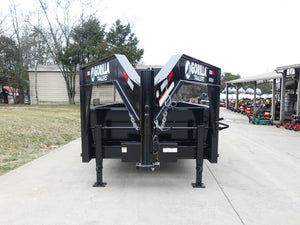 7' × 16' Gooseneck Telescopic I-Beam Dump Trailer — 2 ft Sides, Dual 7,000 lb Axles, 14,000 lb GVWR