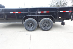 7' × 16' Gooseneck Telescopic I-Beam Dump Trailer — 2 ft Sides, Dual 7,000 lb Axles, 14,000 lb GVWR