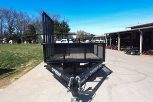 7' × 16' I-Beam Hybrid Hydraulic Dump Trailer — 2 ft Sides, Dual 6,000 lb Axles, 12,000 lb GVWR