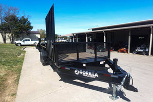 7 by 16 I-beam hybrid hydraulic dump trailer, 2 ft sides