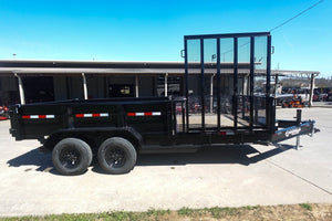 7' × 16' I-Beam Hybrid Hydraulic Dump Trailer — 2 ft Sides, Dual 6,000 lb Axles, 12,000 lb GVWR
