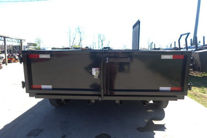7' × 16' I-Beam Hybrid Hydraulic Dump Trailer — 2 ft Sides, Dual 6,000 lb Axles, 12,000 lb GVWR