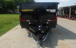 7' × 16' Telescopic Dump Trailer — 4 ft Sides, Dual 7,000 lb Axles, 14,000 lb GVWR