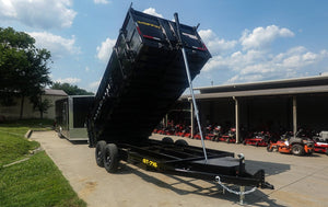 7' × 16' Telescopic Dump Trailer — 4 ft Sides, Dual 7,000 lb Axles, 14,000 lb GVWR