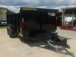 7' × 14' Hydraulic Dump Trailer — 3 ft Sides, Dual 7,000 lb Axles, 14,000 lb GVWR