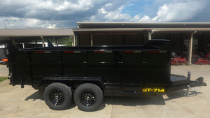 7' × 14' Hydraulic Dump Trailer — 3 ft Sides, Dual 7,000 lb Axles, 14,000 lb GVWR