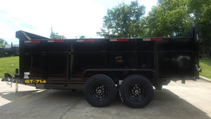 7' × 14' Hydraulic Dump Trailer — 3 ft Sides, Dual 7,000 lb Axles, 14,000 lb GVWR