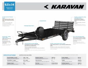 Karavan Steel Floor Utility 6.8 ft x 16 ft ATV and UTV Trailer 7,000 LB GVWR – manufacturer media image 2